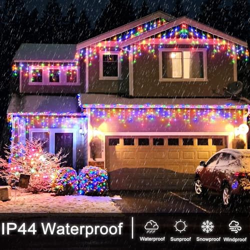 33FT Icicle Lights for Outside 400 LED Multicolor Christmas Lights - Image 3