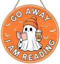 Halloween Ghost Reading Door Sign Decor Halloween Wreaths for Front Door by Unknown