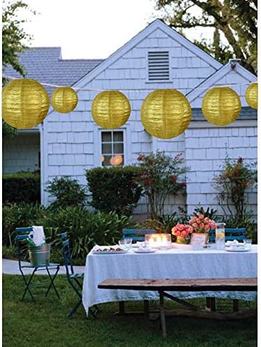 BEISHIDA Gold Paper Lanterns 10Pcs 4/6/8/10/12 Inch Round Chinese Lamp - Image 5