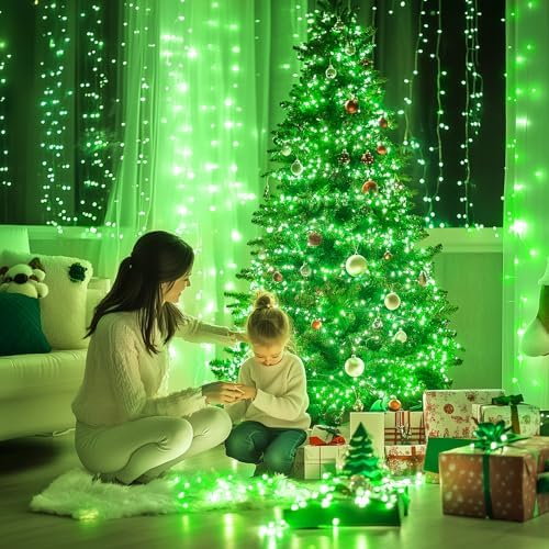 JMEXSUSS 150 LED Green Christmas Lights Indoor, Green Lights for Halloween - Image 2
