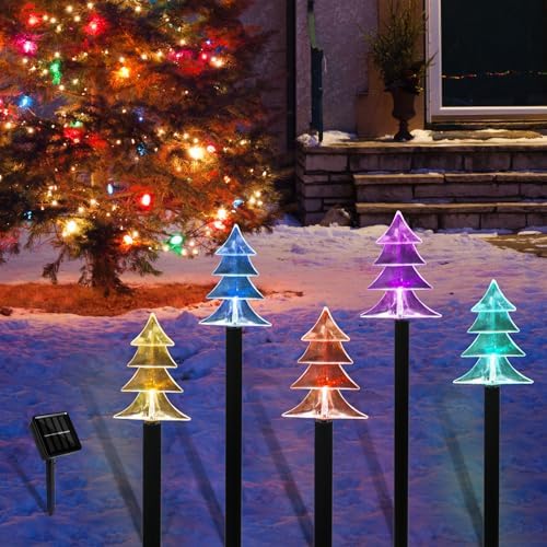 Christmas Decorations Outdoor, Solar Tree Pathway Lights, 10 PCS - Image 5