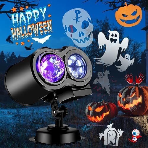 2026 Upgraded Halloween Projector,19HD Slide (Ocean Wave & Patterns),11 Theme Holiday Projector with Remote for Halloween,Christmas,Happy New Year - Image 3