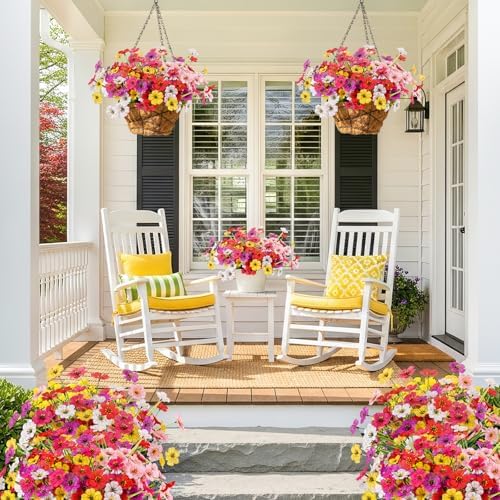 MACTING 6 Bundles Artificial Flowers for Outdoors, UV Resistant Faux Plants - Image 6