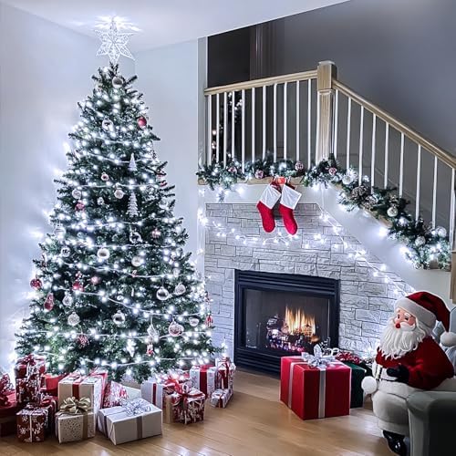 JMEXSUSS Clear Wire 163ft 500 LED White Christmas Lights Plug in - Image 4