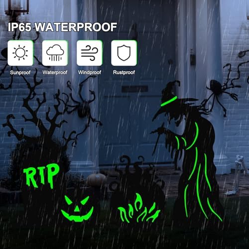 BRIGHTDECK 3 Pcs Halloween Witch Yard Signs Metal Stakes Outdoor Decoration - Image 2