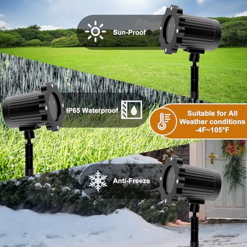 Christmas Projector Lights Outdoor, Waterproof Christmas Decorations Led Lights Projector with Remote Control Timer Indoor Firefly Light for Xmas Yard Garden Holiday Party Home Decor Landscape Patio - Image 5