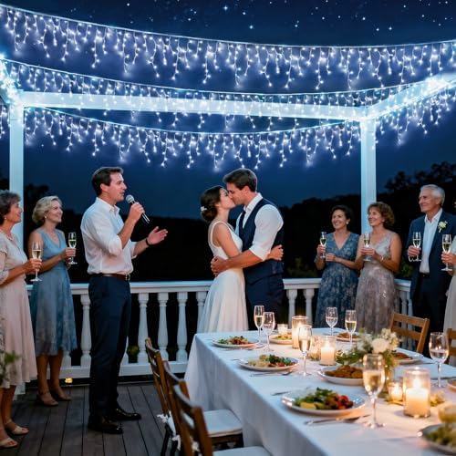 JMEXSUSS 38.8ft 400 LED White Icicle Lights for Outside - Image 5