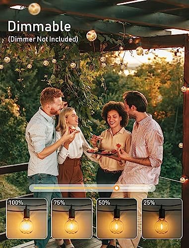 Outdoor String Lights, 80FT 40+2 G40 Bulbs Shatterproof Patio Lights - Image 6