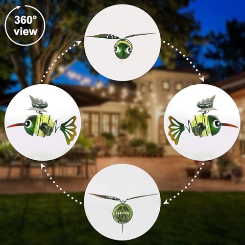 2 Pack Hummingbird Solar Hanging Lantern Outdoor Garden Decor - Image 3