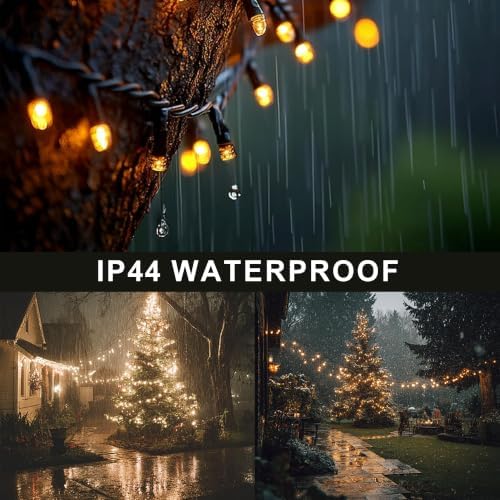 Dazzle Bright Christmas String Lights, 600 LED 196 FT Waterproof Green Wire String Lights with 8 Lighting Modes Timer, Christmas Decorations Outdoor for Party Yard Garden Xmas Tree Decor, Warm White - Image 2