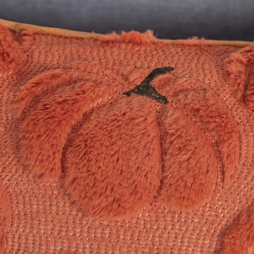 Fall Pillow Covers 18x18 Set of 2 Rust Red Pumpkin Decorations for Home - Image 2