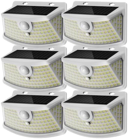 Aootek Solar Motion Sensor Lights Outdoor 120 LEDs, White, 6 Pack by Lightupeveryconer
