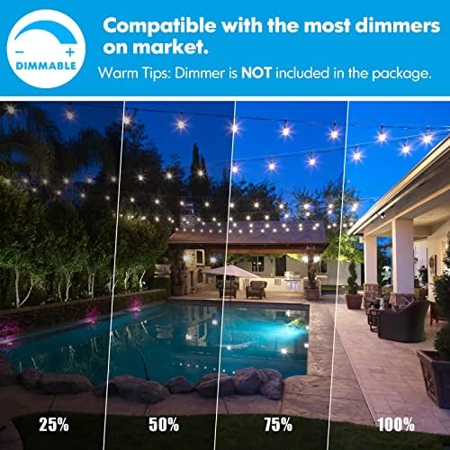 Lakumu 48FT Outdoor String Lights with Shatterproof E12 S14 Edison Bulbs - Image 4