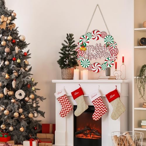 COCHIE Merry Christmas Decorations Xmas Peppermint Candy Cane Welcome Sign - Image 4