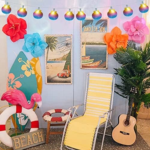 Beach Seashell String Lights - 8.3FT Ocean Themed Decorative 10 LED Seashells, Plug-in Warm White Fairy Lights for Patio, Garden, Wedding, Bedroom, Hawaii, Party, Tropical Beach Themed Decor - Image 7