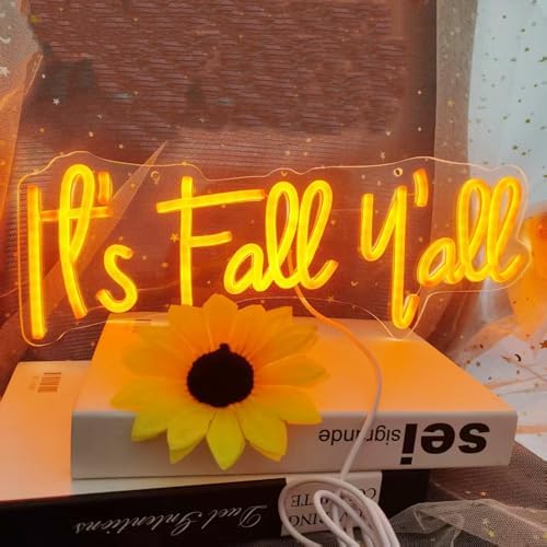 It’s Fall Y’all Neon Sign for Fall Decor, 1Pc Hanging Chain,16x5.9In - Image 3