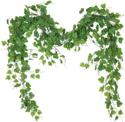 RECUTMS Artificial Ivy Vines Garland 2Pc 6.56Ft Green Grape Leaves Greenery by RECUTMS