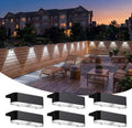 Peasur 6 Pack Solar Fence Lights Outdoor, Railing Light Solar Powered, IP65 Waterproof Led Deck Solar Lights for Outside Backyard Balcony Porch, Cool White by Peasur