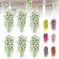 Artificial Flowers for Outdoors Fake Morning Glory Hanging Flower Decoration, 6 Pcs Realistic Faux Plants Petunias Trailing Vines, Spring Summer Decor for Porch Patio Balcony Planter Yard(White) by BloomwithJoy