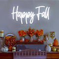 Happy Fall Neon Sign Light Decorative LED Wall Art Night Lamp with Dimmable Switch and Hanging Chain for Autumn Thanksgiving Fireplace Outdoor Garden Door Desktop Hanging Ornaments by HFHungkeong