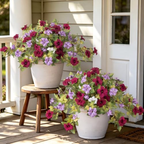 Ammyoo Artificial Fall Flowers Fake Petunias Plants for Outdoor Decoration by Ammyoo