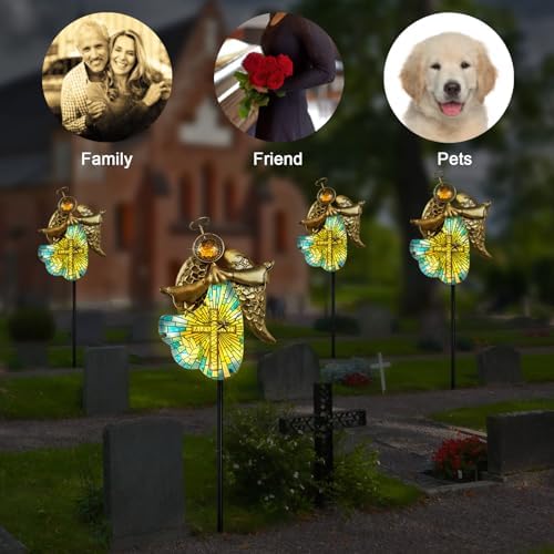 Angel Garden Stakes Christmas Solar Lights,Cemetery Decorations For Grave - Image 5