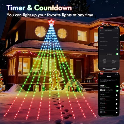 HOLILLUMA 16.4FT Smart Waterfall String Lights Outdoor Christmas Decoration - Image 3