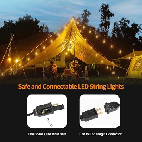100FT S14 E12 Outdoor String Lights Waterproof Patio 30+1 (1 Spare) bulb - Image 4
