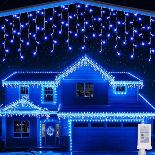 Joomer 66FT Christmas Icicle Lights Outdoor Non-Connectable Blue by Joomer