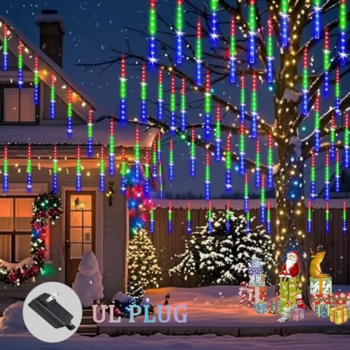 Christmas Outdoor Lights Snow Falling Rain Cascading Icicle Lights - Image 2