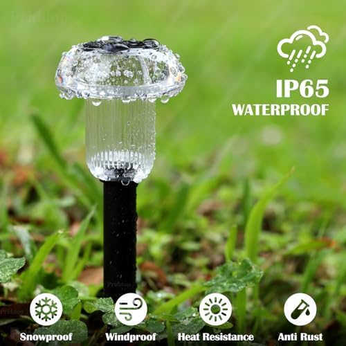 Priddop 8 Pack Solar Garden Lights Outdoor Waterproof 3000K Warm White LED - Image 6