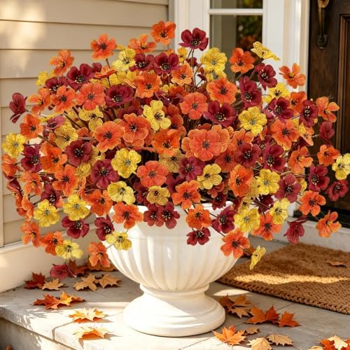 24 Bundles Fall Artificial Flowers for Outdoors Fall Decor UV Resistant - Image 5