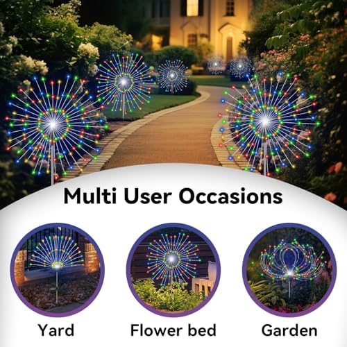 Solar Garden Lights Outdoor, Solar Firework Fairy Lights Garden Decor - Image 5