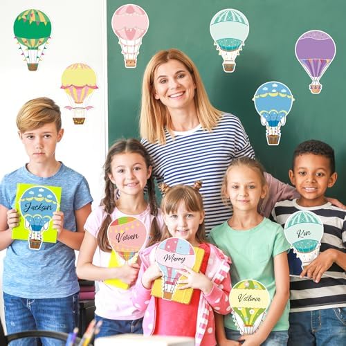 45Pcs Hot Air Balloons Cutouts Colorful Balloon Name Tags Labels Paper Cutout Bulletin Board Classroom Decoration - Image 7