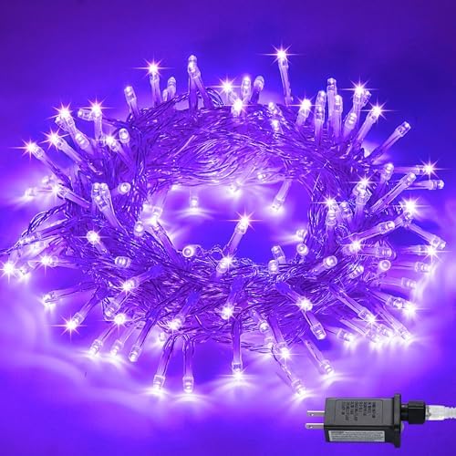 JMEXSUSS Connectable 8 Modes 100 LED Purple Halloween Lights Indoor Plug in by JMEXSUSS