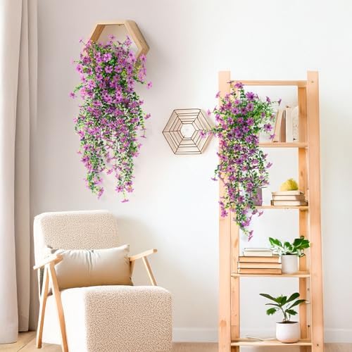 INQCMY Artificial Fake Hanging Flowers Plants for Outdoor Spring Decoration - Image 5