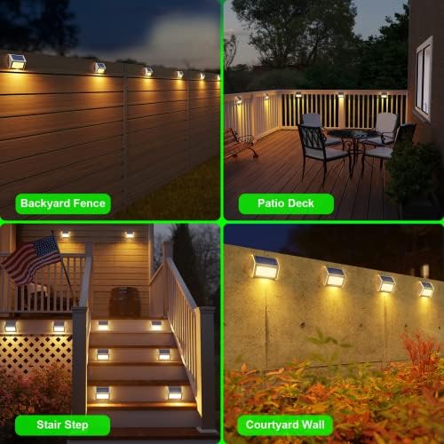 JSOT Solar Powered Lights Ideal for Step, Fence, Deck, Stair-Warm White-12P - Image 3