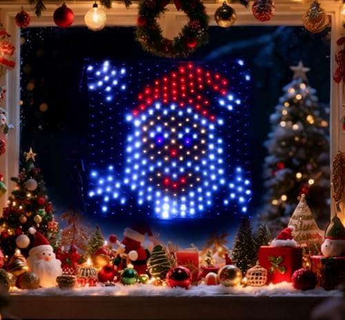 Leisure world LED Santa Window Silhouette Lights,USB Operated LED Net Outdoor Mesh Lights with Timer, 8 Modes for Indoor Outdoor Holiday Xmas Party Decor by Leisureworld