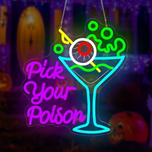 Pick Your Poison Halloween Neon Sign Witch Neon Led Sign for Wall Decor - Image 7