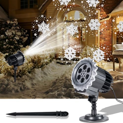 Indoor Outdoor Snowflake Projector Lights - 3D Dynamic Waterproof Decorative Lighting, Ideal for Yard, Wall, Patio, Christmas, New Year, Wedding Party Holiday Landscape Decor by AGreetingALifetimeTreasure%E2%80%94PreserveEveryWarmMomentwithPremiumQuality