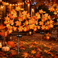 Fall Decorations Outdoor Solar Lights, 2Pcs Thanksgiving Lights 40LED 80 Maple Leaves Stake Light Waterproof 8 Lighting Modes for Autumn Patio Garden Yard Outside Halloween Thanksgiving Decorations by Unknown
