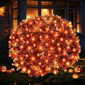 LED Halloween Net Lights Outdoor, UL Certified, 144LED 6ftx6ft, Black Wire Connectable Waterproof Mesh Light for Party, Yard, Shrubs and Bushes Decorations (Orange) by YGTCHNG