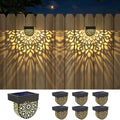 Solar Fence Lights 6 Pack Solar Deck Step Wall Lights Outdoor Waterproof LED Decorations Warm Yellow Light Decorative Lighting for Garden, Front Door, Backyard (Black 1) by EKQ