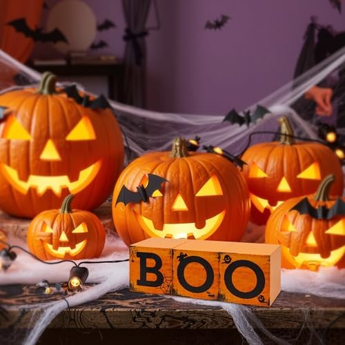 3 Pcs Halloween Wooden Decor, Boo Decorations Gifts for Indoor - Image 7