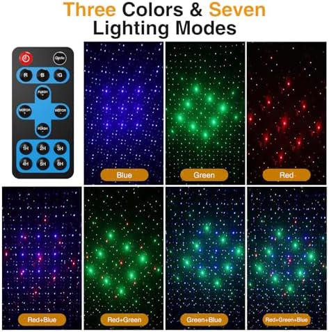 Christmas Projector Lights Outdoor, 3 Colors RGB Christmas Light Outdoor with Remote Control, IP65 Waterproof Cold Resistant Christmas Decorations Holiday Projector for Xmas Garden Party Gift - Image 2