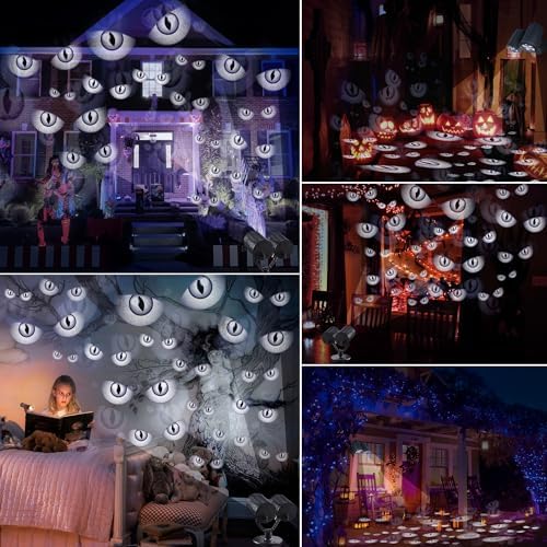 Halloween Lights Projector, Halloween Decorations Lighting Projector, with Timer Led Grey Evil Devil Eyes Light, for Holiday Party Garden Patio Yard Outdoor Indoor Landscape Decor - Image 4