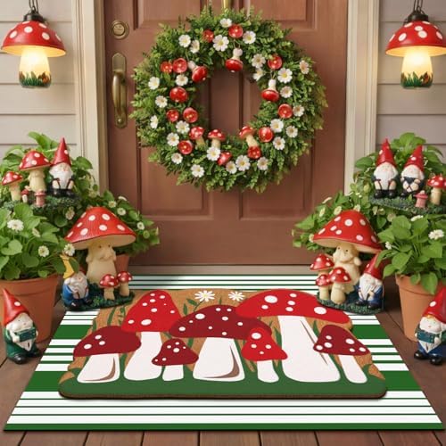 Tinideya 2 23.6 X 35.4 Inches Mushroom Green Red by Tinideya