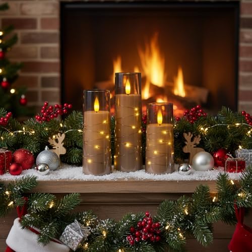 Raycare 7 Pack Flameless Battery Operated Pillar Candles with Remote Timer - Image 4