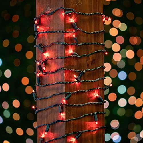 Novelty Lights 25ft 50 LED Red Christmas String Lights on Brown Wire - Image 3