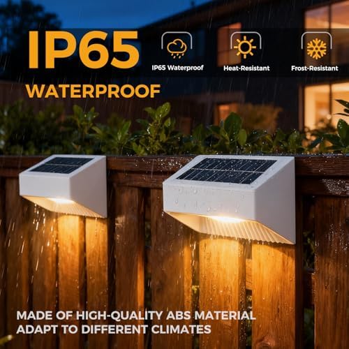 Outdoor Solar Lights, Warm White Decorative Solar Fence Lights, for Gardens, Swimming Pools, Decks, Fences, Patios, Front Doors, Stairs, Landscapes, Courtyards, and Driveway Paths, Pack of 8 - Image 3